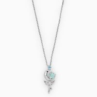 Fashion Star Moon Zircon Pendant Clavicle Chain  Ornament Copper Necklace sku image 2