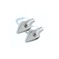 Retro Heart Shape Copper Inlay Zircon Dangling Earrings 1 Pair main image 3