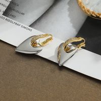 Retro Heart Shape Copper Inlay Zircon Dangling Earrings 1 Pair sku image 3