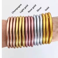 Lady Solid Color Silica Gel Women's Bangle main image 4
