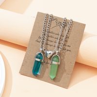 Fashion Water Droplets Gem Inlaid Gemstone Pendant Necklace 1 Set main image 4