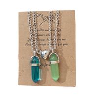 Fashion Water Droplets Gem Inlaid Gemstone Pendant Necklace 1 Set sku image 2