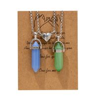 Fashion Water Droplets Gem Inlaid Gemstone Pendant Necklace 1 Set sku image 5
