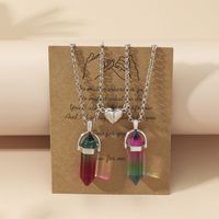 Fashion Water Droplets Gem Inlaid Gemstone Pendant Necklace 1 Set sku image 9