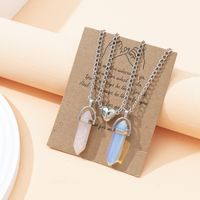 Fashion Water Droplets Gem Inlaid Gemstone Pendant Necklace 1 Set main image 6