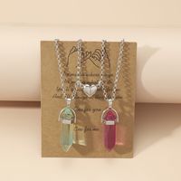 Fashion Water Droplets Gem Inlaid Gemstone Pendant Necklace 1 Set sku image 10