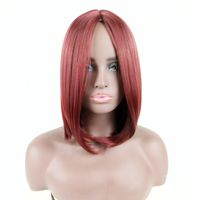 Unisex Fashion Street High Temperature Wire Centre Parting Short Straight Hair Wigs main image 5