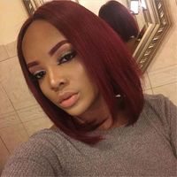 Unisex Fashion Street High Temperature Wire Centre Parting Short Straight Hair Wigs sku image 2