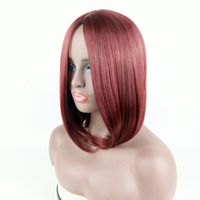 Unisex Fashion Street High Temperature Wire Centre Parting Short Straight Hair Wigs main image 2