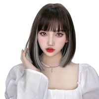 Women's Casual Street High Temperature Wire Bangs Short Straight Hair Wigs main image 4