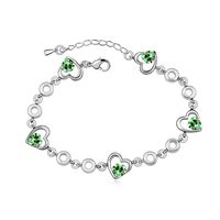 Moda Forma De Corazón Aleación Cristal Con Incrustaciones Piedras Preciosas Artificiales Mujeres Pulsera sku image 5