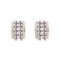 Fashion Round Alloy Gold Plated Inlay Crystal Women's Earrings 1 Pair sku image 2