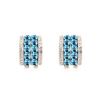 Fashion Round Alloy Gold Plated Inlay Crystal Women's Earrings 1 Pair sku image 4