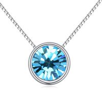 Fashion Round Alloy Gold Plated Inlay Crystal Zircon Women's Necklace 1 Piece sku image 7
