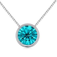 Fashion Round Alloy Gold Plated Inlay Crystal Zircon Women's Necklace 1 Piece sku image 8