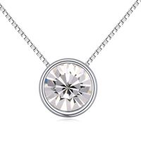 Fashion Round Alloy Gold Plated Inlay Crystal Zircon Women's Necklace 1 Piece sku image 1