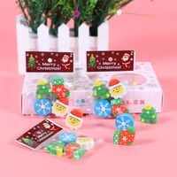 Cute Christmas Tree Santa Claus Student Stationery Opp Bag Eraser 1 Piece sku image 1
