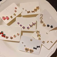Basic Geometric Copper Plating Opal Earrings 1 Set main image 4