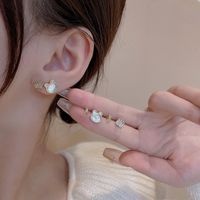 Basic Geometric Copper Plating Opal Earrings 1 Set main image 2