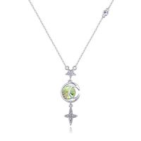 Fashion Cross Star Moon Alloy Gold Plated Inlay Crystal Women's Pendant Necklace 1 Piece main image 6