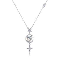 Mode Traverser Star Lune Alliage Plaqué Or Incruster Cristal Femmes Pendentif 1 Pièce sku image 3