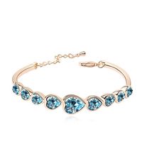 Estilo Étnico Forma De Corazón Aleación Chapado En Oro Piedras Preciosas Artificiales Mujeres Pulsera 1 Pieza sku image 6