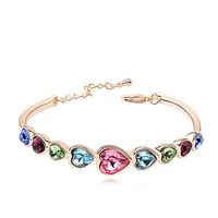 Estilo Étnico Forma De Corazón Aleación Chapado En Oro Piedras Preciosas Artificiales Mujeres Pulsera 1 Pieza sku image 9