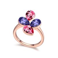 Fashion Flower Alloy Inlay Crystal Women's Rings 1 Piece sku image 1