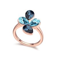 Fashion Flower Alloy Inlay Crystal Women's Rings 1 Piece sku image 3