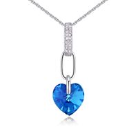 Simple Style Heart Shape Alloy Inlay Crystal Women's Pendant Necklace 1 Piece sku image 5