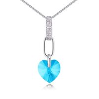 Simple Style Heart Shape Alloy Inlay Crystal Women's Pendant Necklace 1 Piece sku image 1