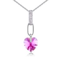 Simple Style Heart Shape Alloy Inlay Crystal Women's Pendant Necklace 1 Piece sku image 4