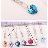 Simple Style Heart Shape Alloy Inlay Crystal Women's Pendant Necklace 1 Piece main image 5