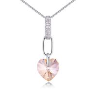 Simple Style Heart Shape Alloy Inlay Crystal Women's Pendant Necklace 1 Piece sku image 2