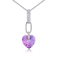 Simple Style Heart Shape Alloy Inlay Crystal Women's Pendant Necklace 1 Piece sku image 6