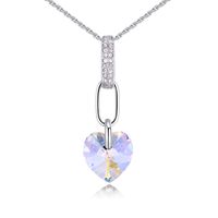 Simple Style Heart Shape Alloy Inlay Crystal Women's Pendant Necklace 1 Piece sku image 3