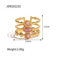 Mode Geometrisch Rostfreier Stahl Irregulär Künstliche Edelsteine Vergoldet Ringe sku image 10