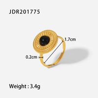 Mode Geometrisch Rostfreier Stahl Irregulär Künstliche Edelsteine Vergoldet Ringe sku image 2