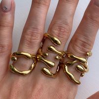 Fashion Geometric Stainless Steel Plating Open Ring 1 Piece main image 5