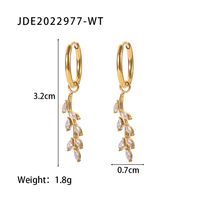 1 Pair Fashion Geometric Plating Titanium Steel Zircon Earrings sku image 2