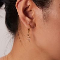 1 Pair Fashion Geometric Plating Titanium Steel Zircon Earrings main image 2