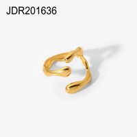 Fashion Geometric Stainless Steel Plating Open Ring 1 Piece sku image 2