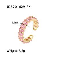 Fashion Geometric Stainless Steel Plating Zircon Gold Plated Rings sku image 1