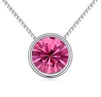 Fashion Round Alloy Gold Plated Inlay Crystal Zircon Women's Necklace 1 Piece main image 2
