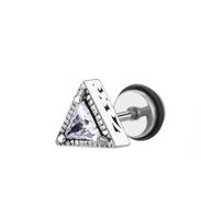 Fashion Round Square Stainless Steel Plating Inlay Zircon Ear Studs 1 Piece sku image 1