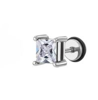 Fashion Round Square Stainless Steel Plating Inlay Zircon Ear Studs 1 Piece sku image 4