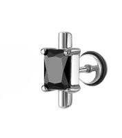 Fashion Round Square Stainless Steel Plating Inlay Zircon Ear Studs 1 Piece sku image 6