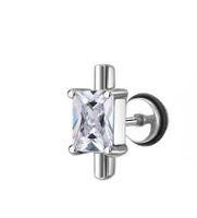 Fashion Round Square Stainless Steel Plating Inlay Zircon Ear Studs 1 Piece sku image 5
