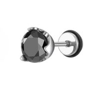 Fashion Round Square Stainless Steel Plating Inlay Zircon Ear Studs 1 Piece sku image 8