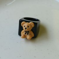 Cute Bear Synthetic Resin Women's Rings sku image 2